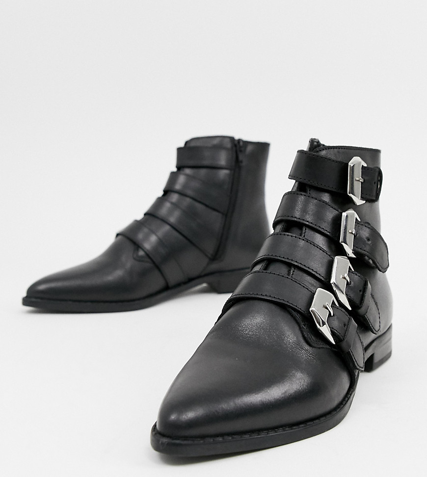 ASOS DESIGN Alissa leather buckled boots