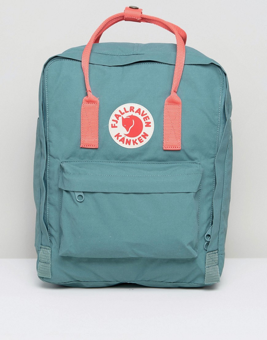 Fjallraven Classic Kanken Backpack in Green with Contrast Pink