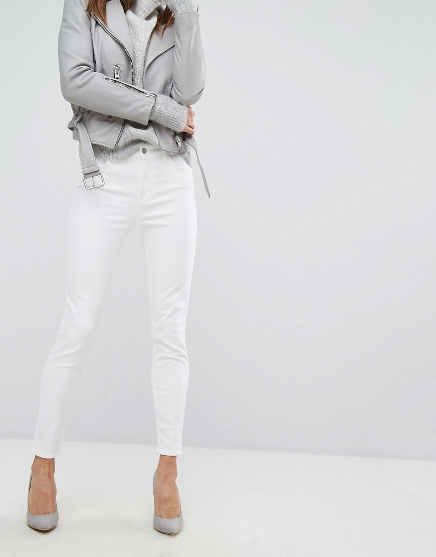 J Brand Alana High Rise Crop Skinny Jeans - Blanc white