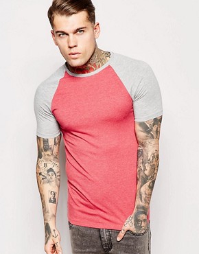 ASOS Extreme Muscle Fit T-Shirt With Stretch And Contrast Raglan Sleeves