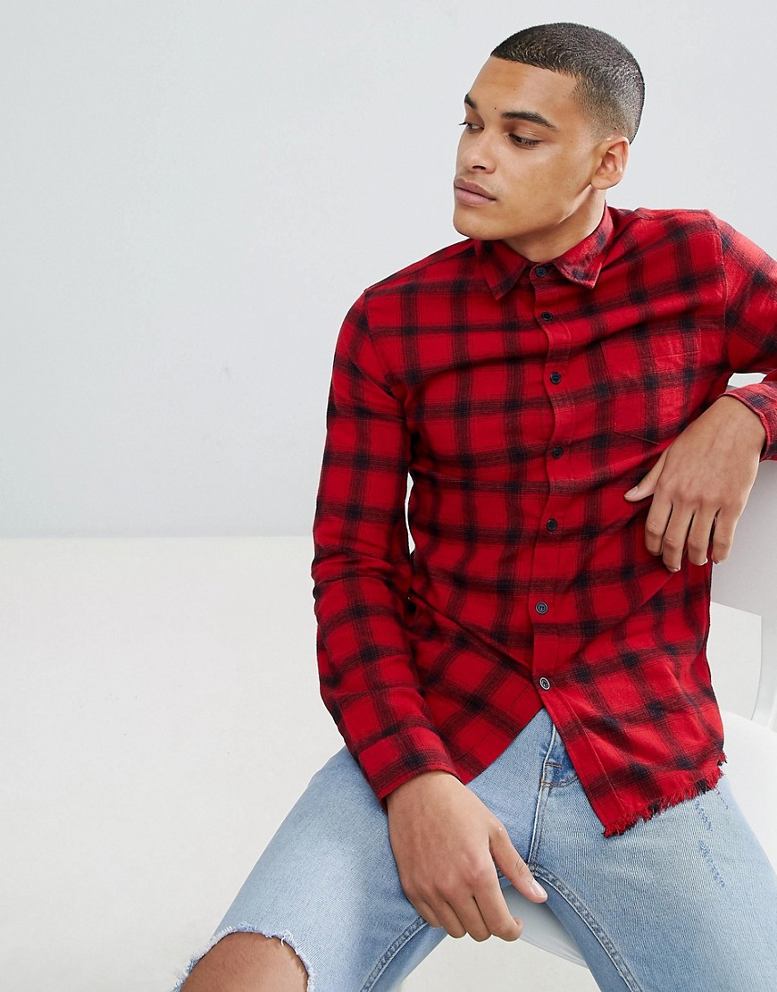 Another Influence Red Flannel Check Shirt - Red
