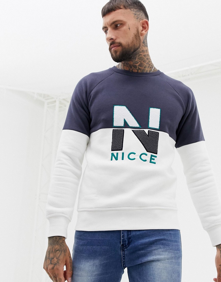 Nicce sweatshirt with split logo in blue