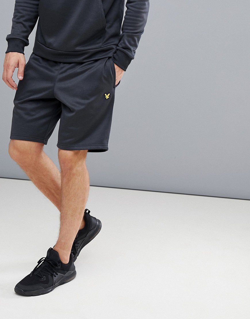 Lyle & Scott fitness randall fleece shorts in black