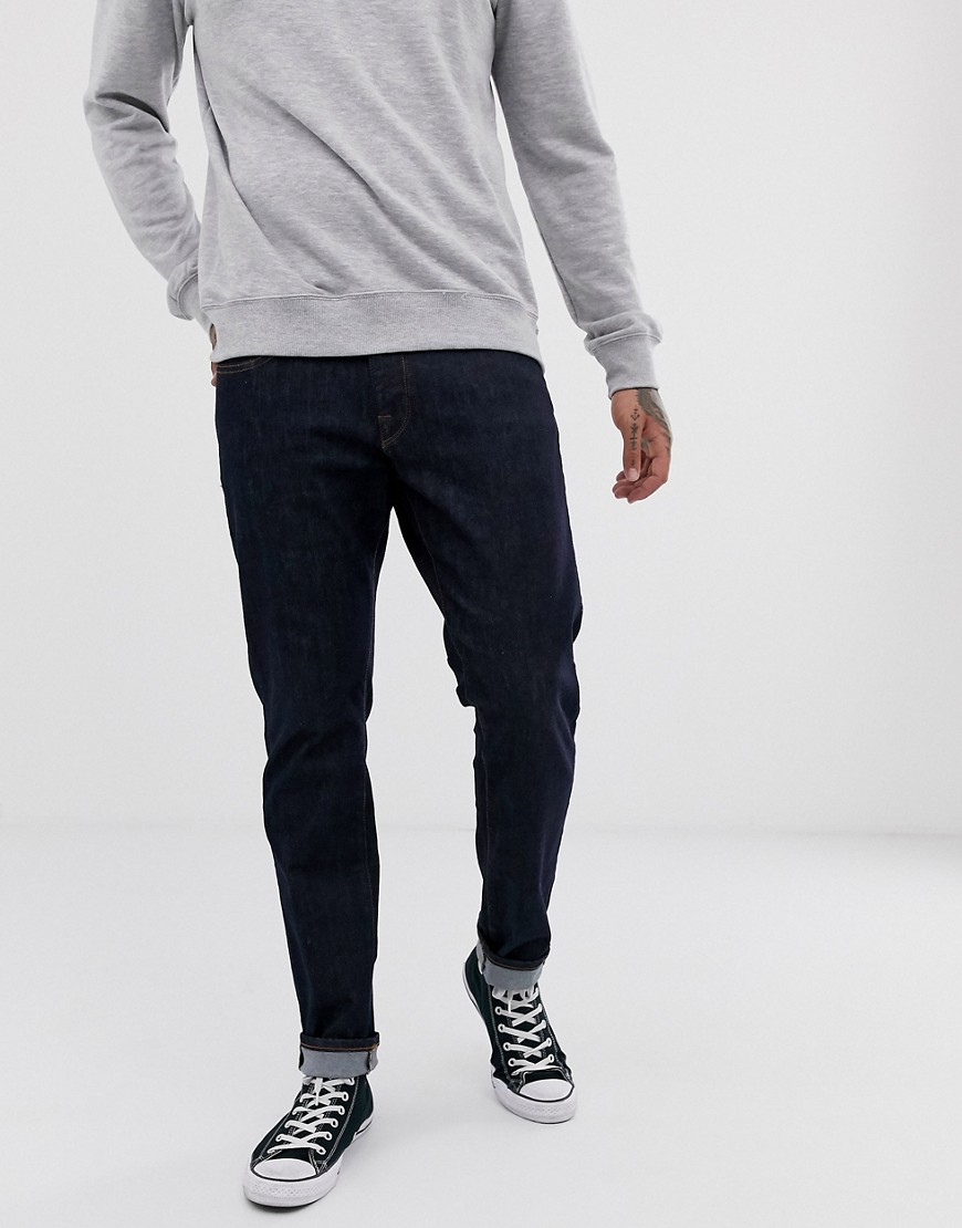 Selected Homme straight fit organic cotton jeans in dark rinse