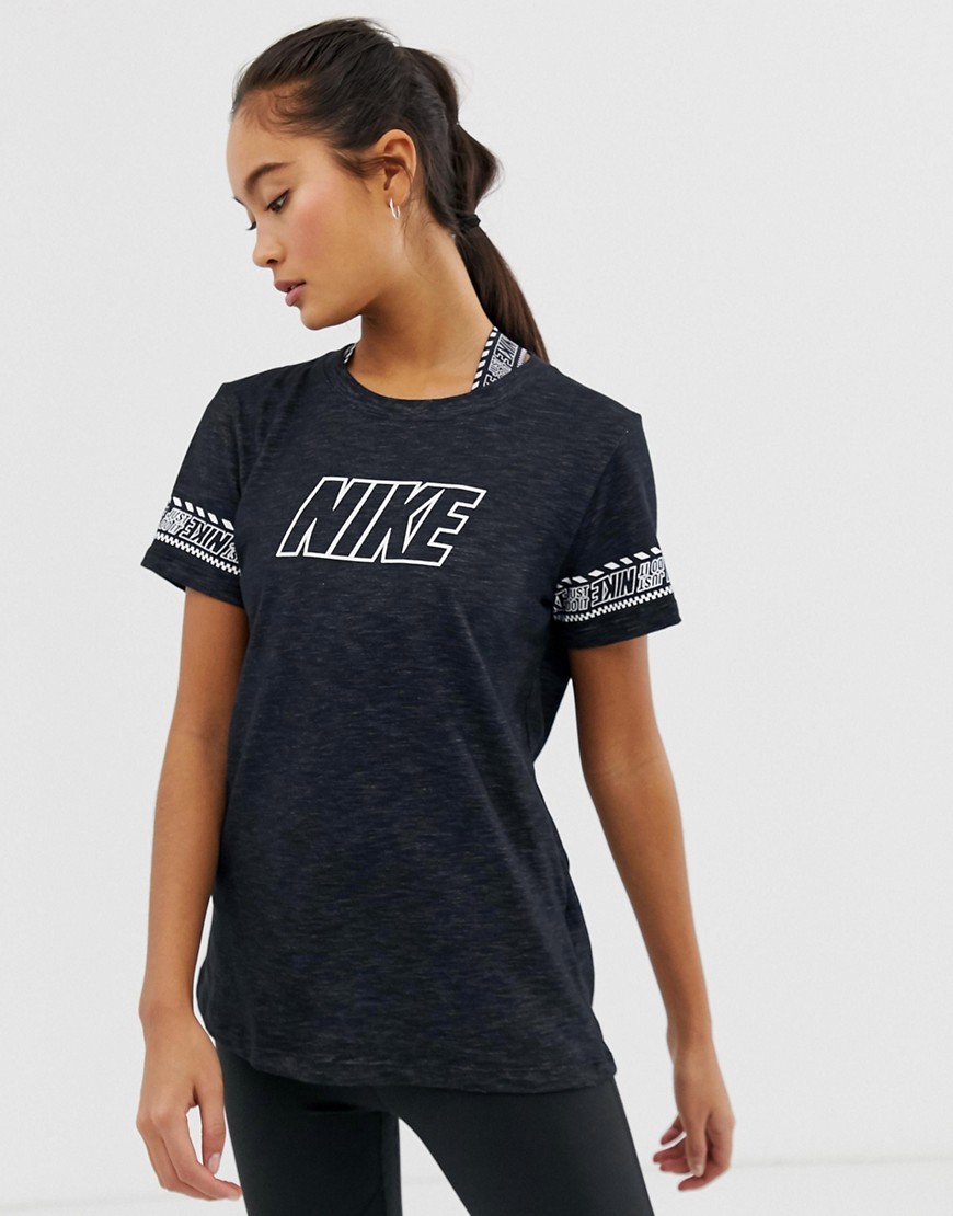 Nike Training Dry T-shirt In Grey With Sleeve Branding