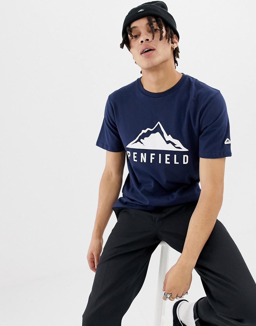 Penfield Augusta Mountain logo front t-shirt in navy