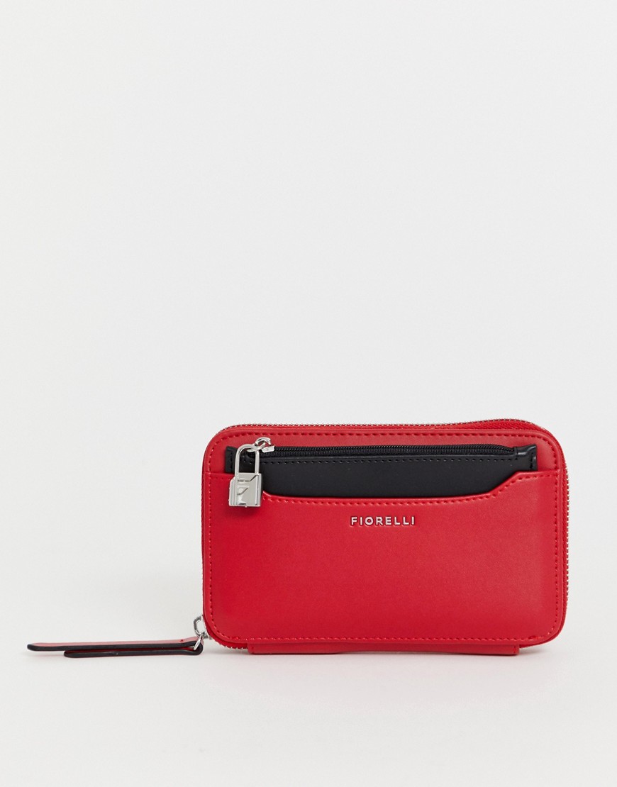 Fiorelli eva zip around purse in red mix