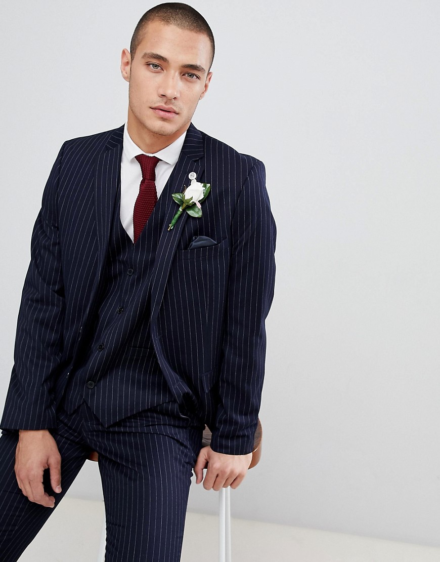 French Connection Slim Pinstripe Suit Jacket
