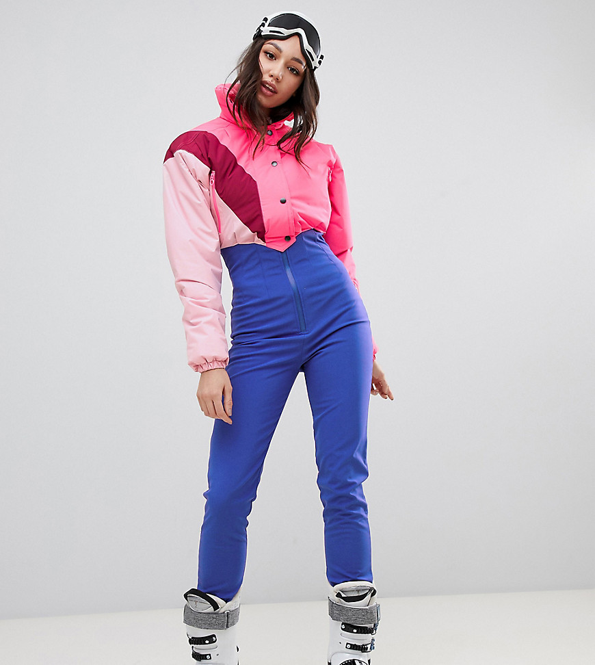 ASOS 4505 Tall SKI jumpsuit in colourblock with funnel neck