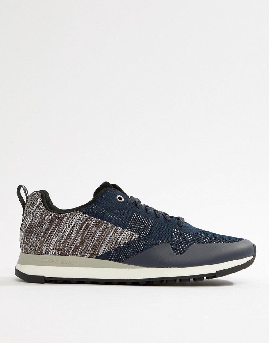 PS Paul Smith Rappid Knitted Trainers In Navy/Charcoal - Navy charcoal