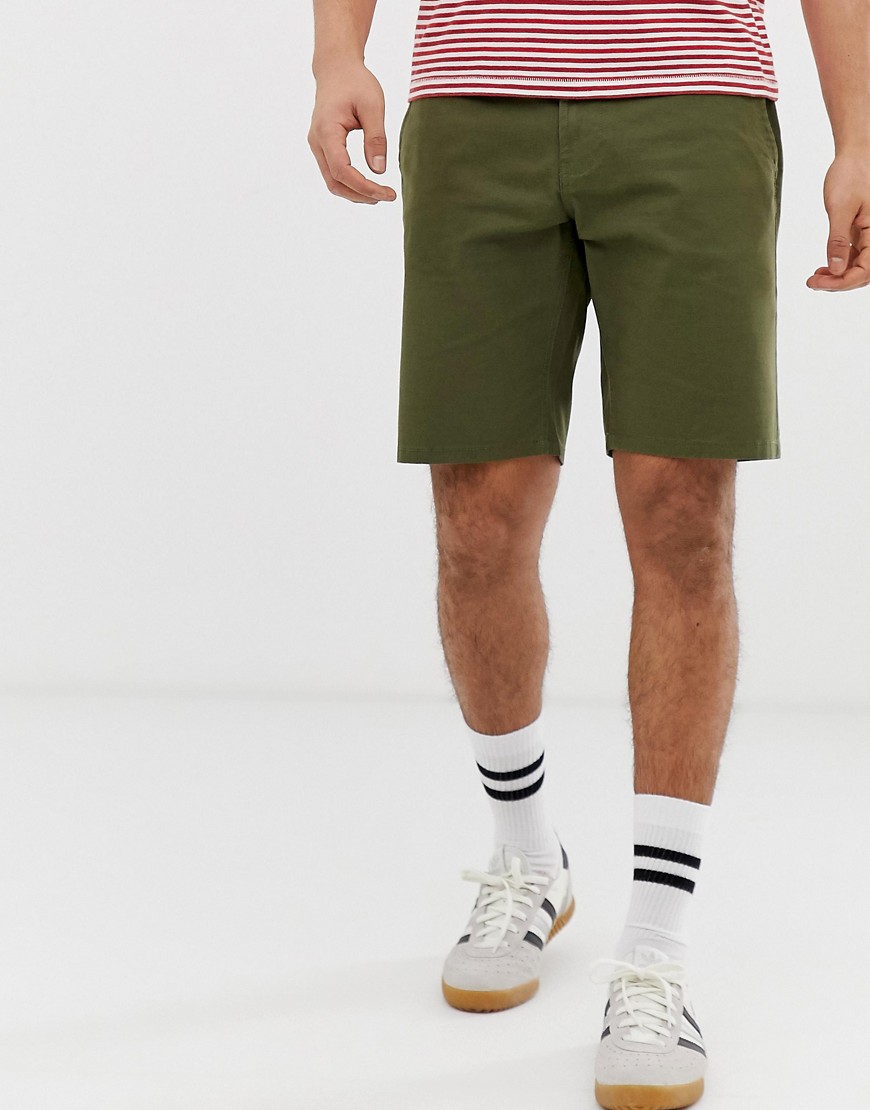 Only & Sons slim fit stretch chino shorts in khaki
