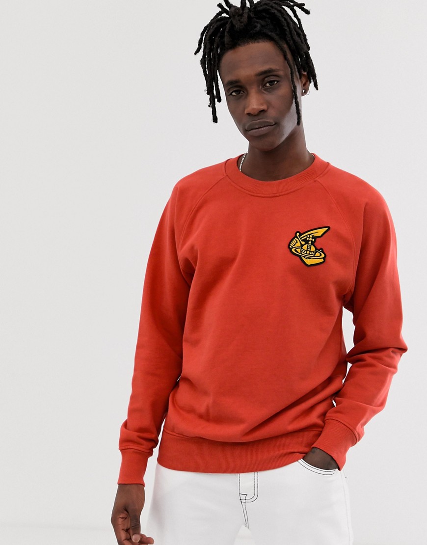 Vivienne Westwood organic cotton classic sweatshirt in red with logo