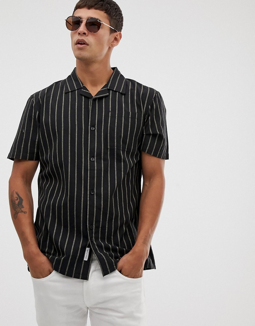 Bellfield regular fit shirt in black stripe
