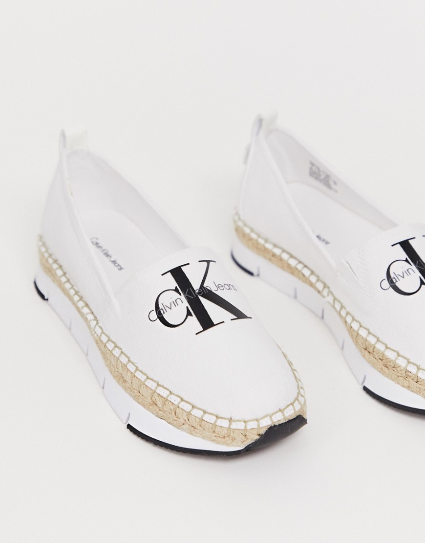 Calvin Klein Genna canvas espadrille white shoes