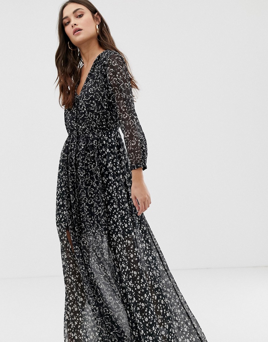 French Connection mix print fluid dress