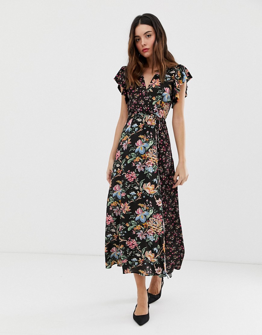 French Connection Bridget mixed floral print maxi dress