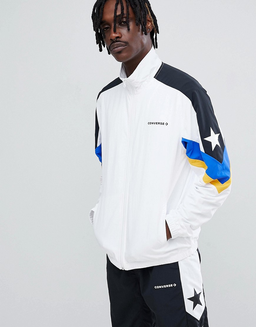 Converse Colour Block Track Jacket In White 10006473-A01 - White