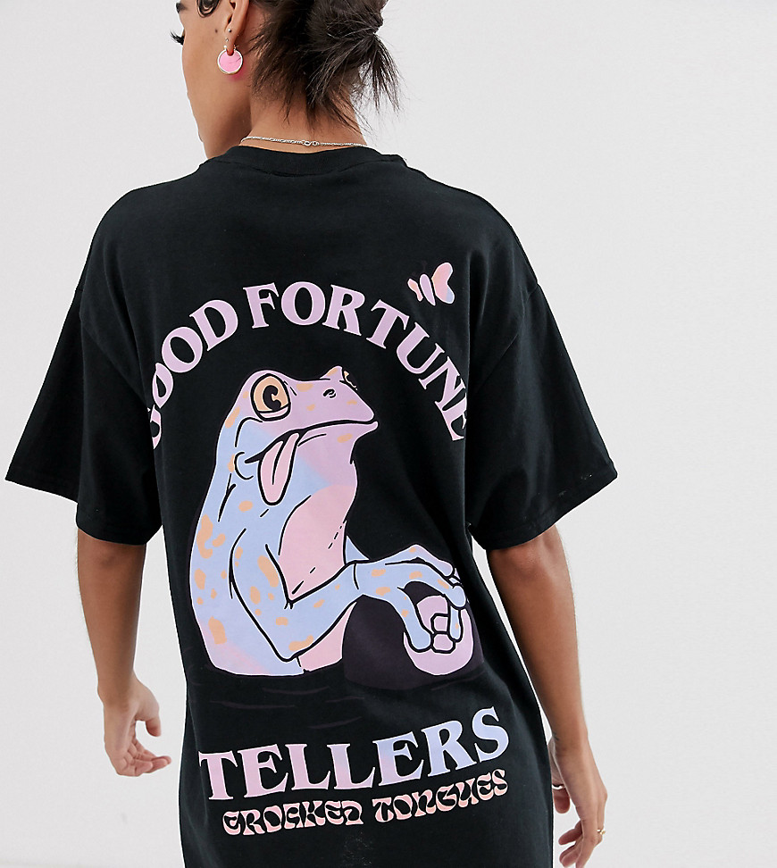 Crooked Tongues oversized fortune tellers t-shirt with frog print