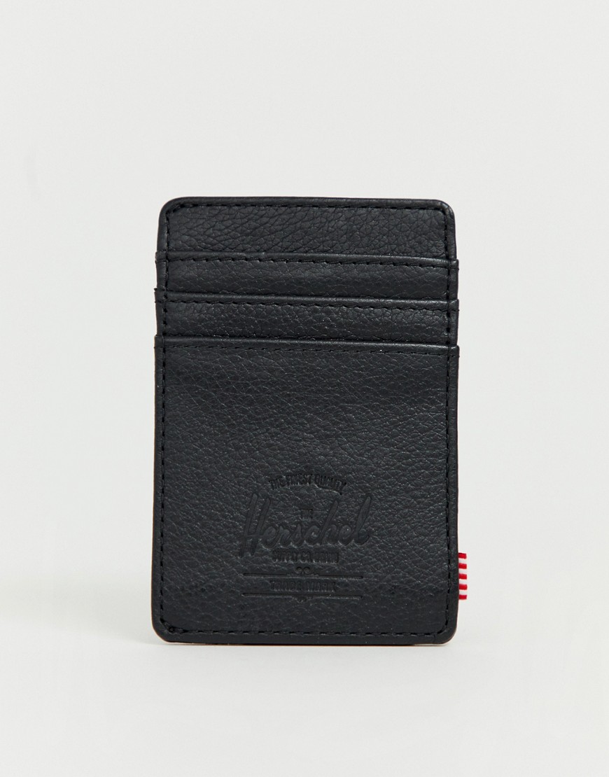Herschel Supply Co Raven RFID leather card holder in black