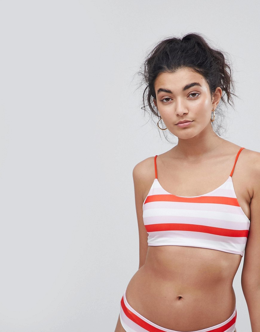 Noisy May Striped Bikini Top