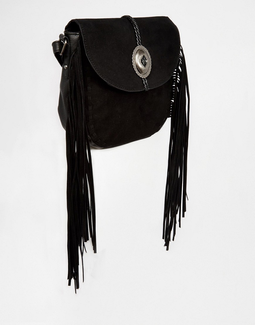 New Look | New Look Western Fringe Saddle Bag at ASOS