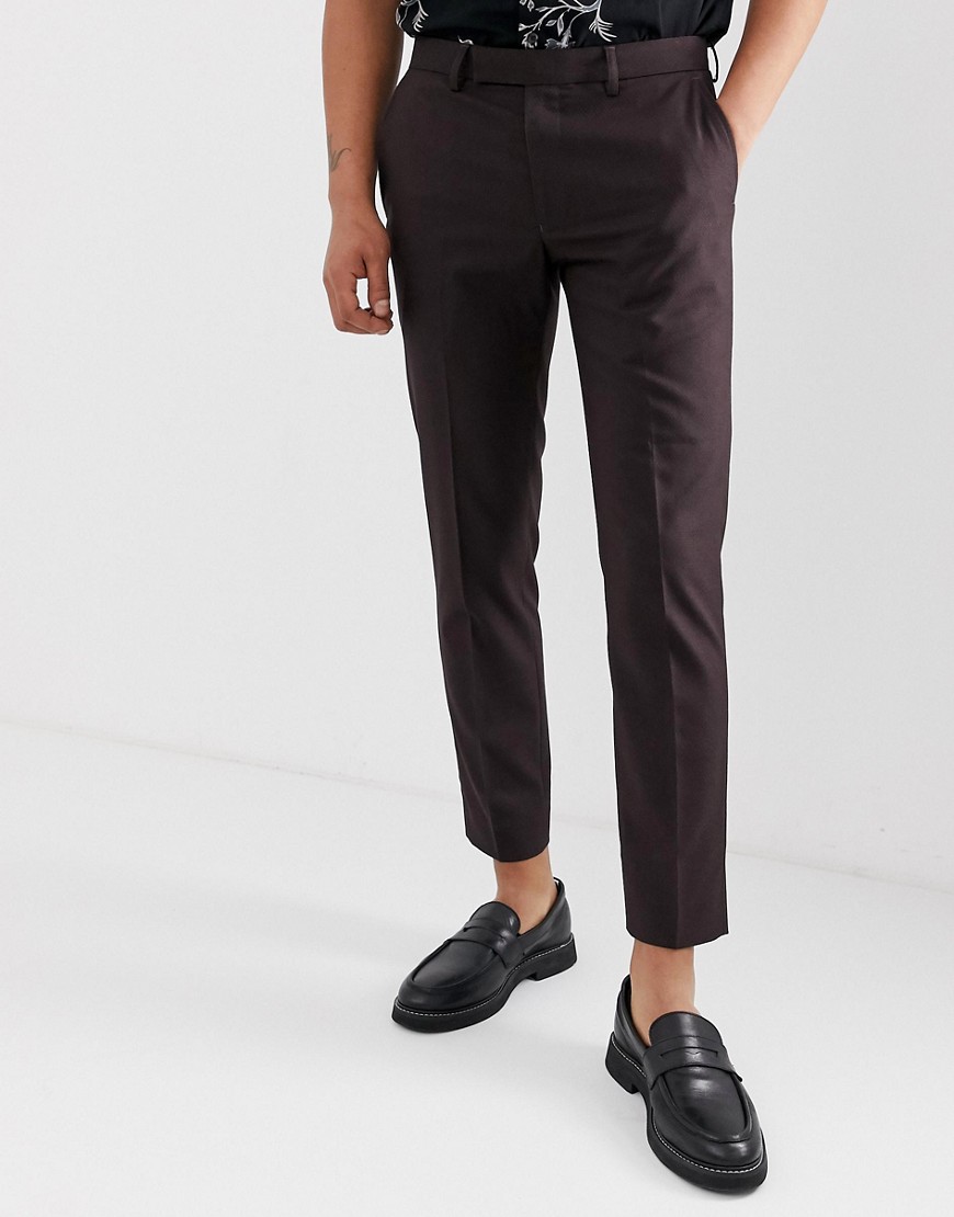 Moss London slim fit trousers in brown