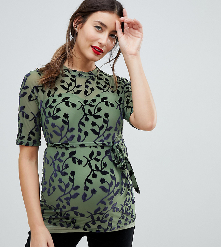 Mamalicious Floral High Neck Top
