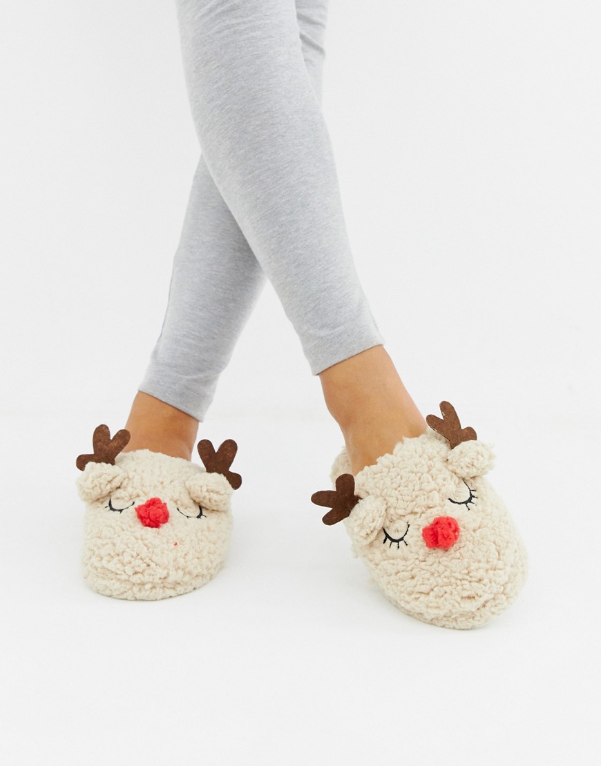Truffle Collection Christmas Reindeer Slippers