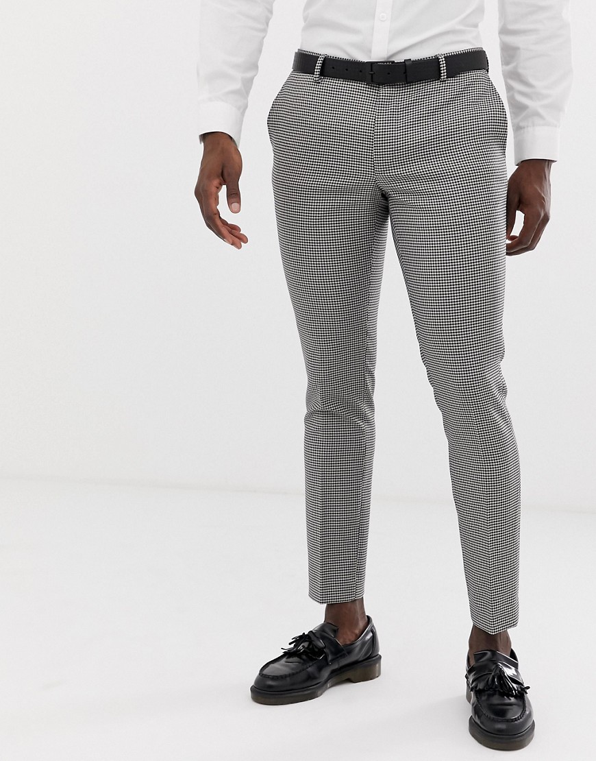 Burton Menswear wedding skinny suit trousers in bold house check