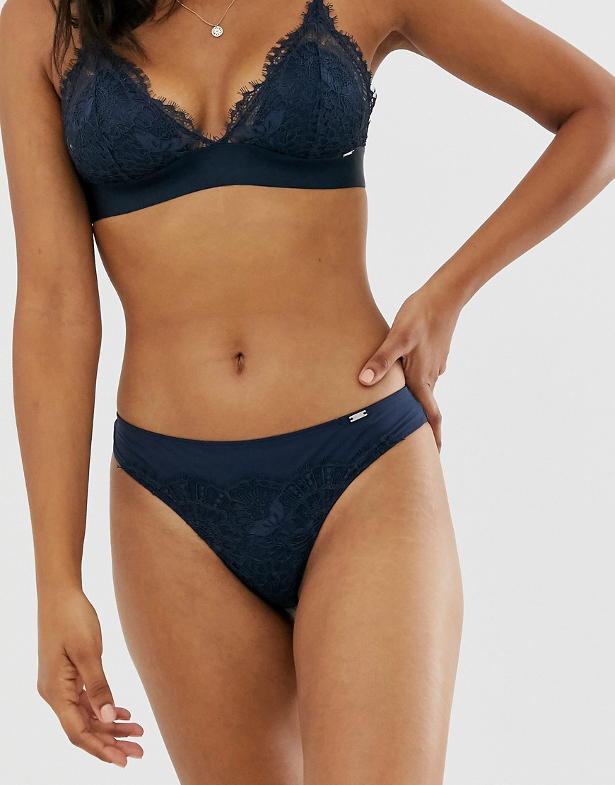 Lindex Ella M Nora lace thong in blue