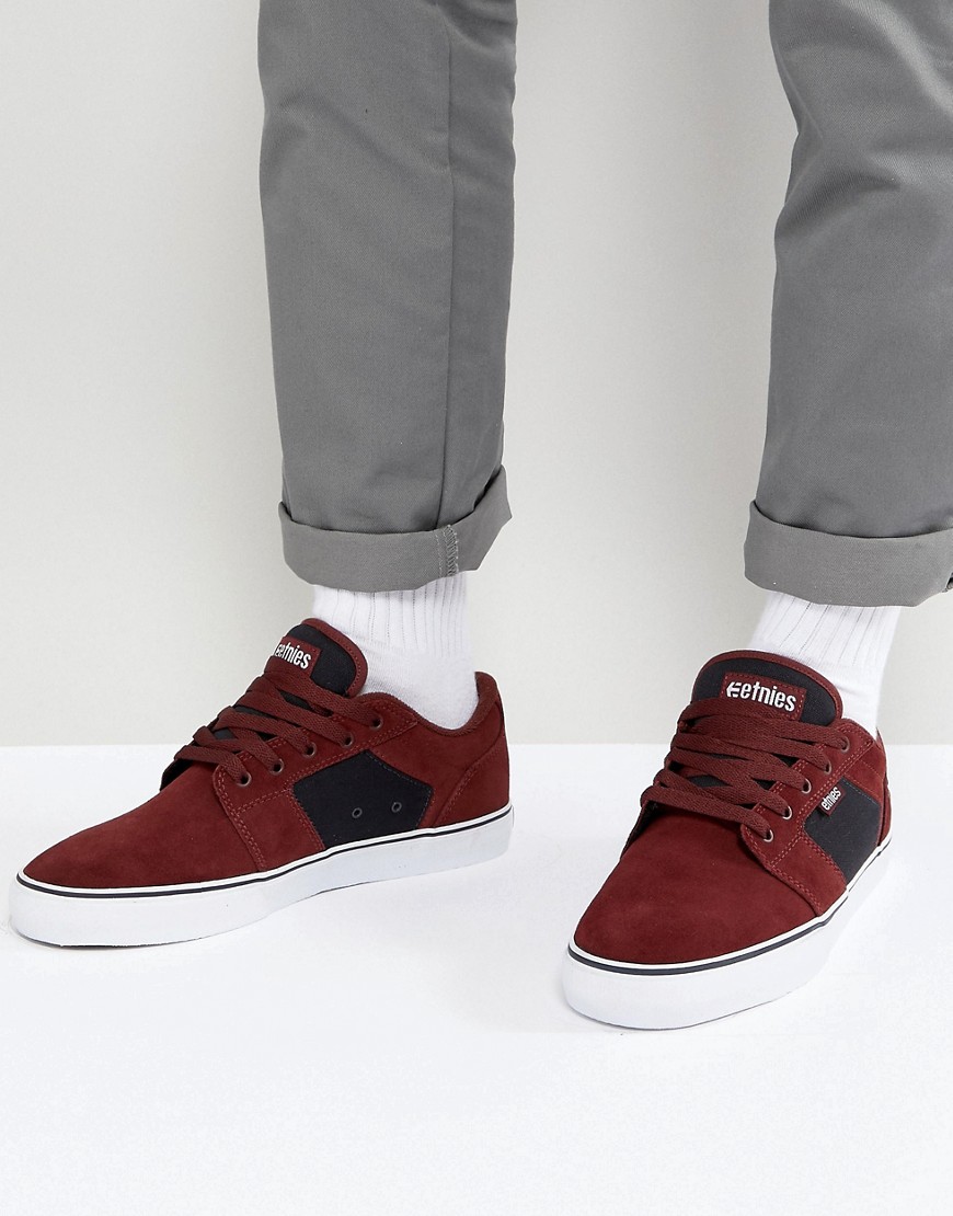 Etnies Barge LS Trainers In Burgundy - Red