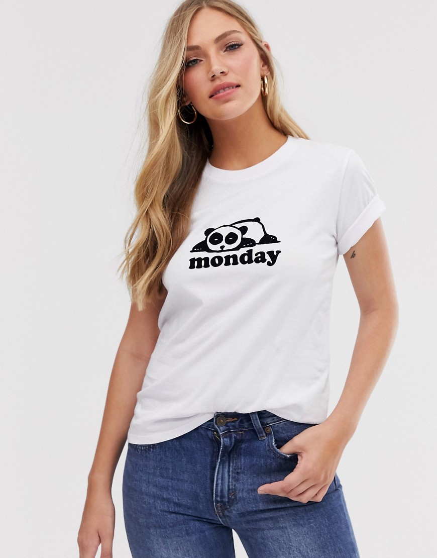 French Connection Monday panda t-shirt
