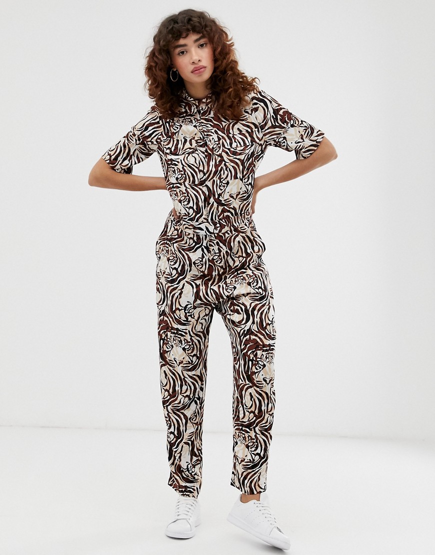 Soaked In Luxury tiger print jumpsuit