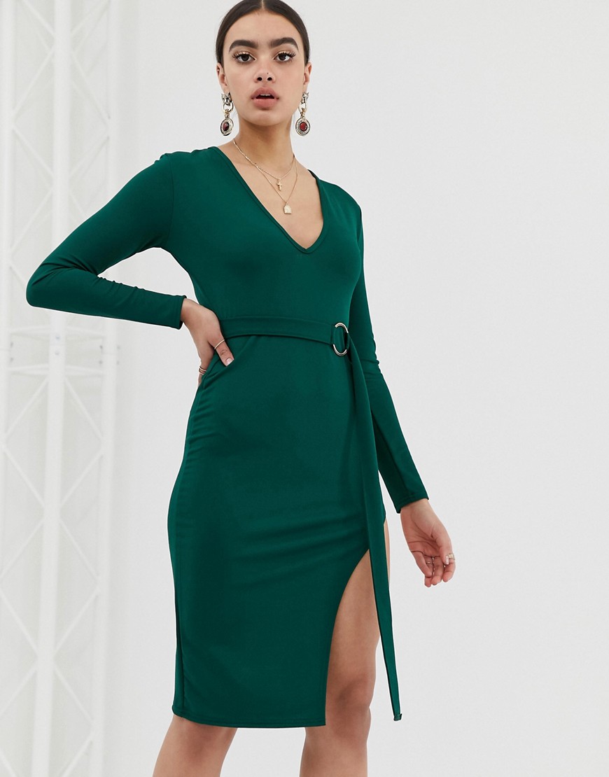 In The Style plunge midi dress