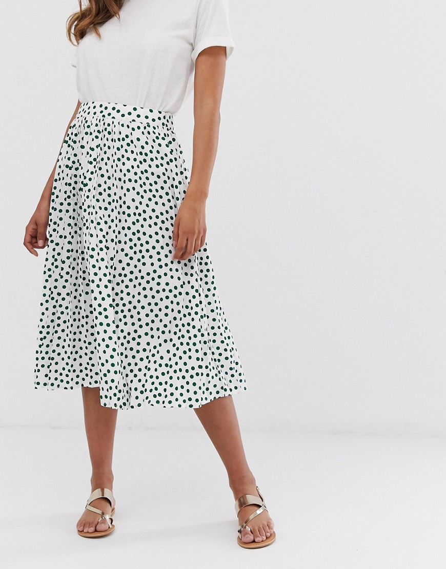 Y.A.S polka dot pleated skirt