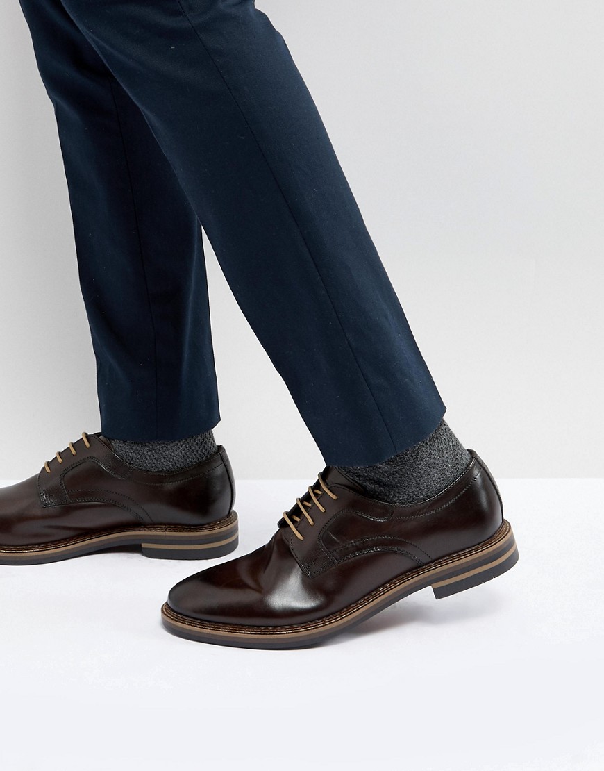 Base London Spencer Leather Derby Shoes - Brown