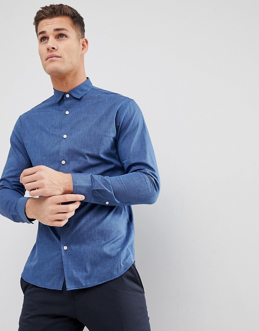 Selected Homme Slim Shirt - Dark blue