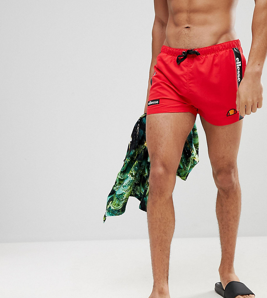 ellesse Swim Shorts With Taping In Red - Red