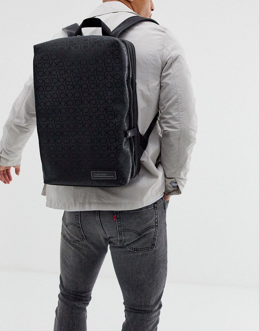 Calvin Klein Industrial monogram backpack in black