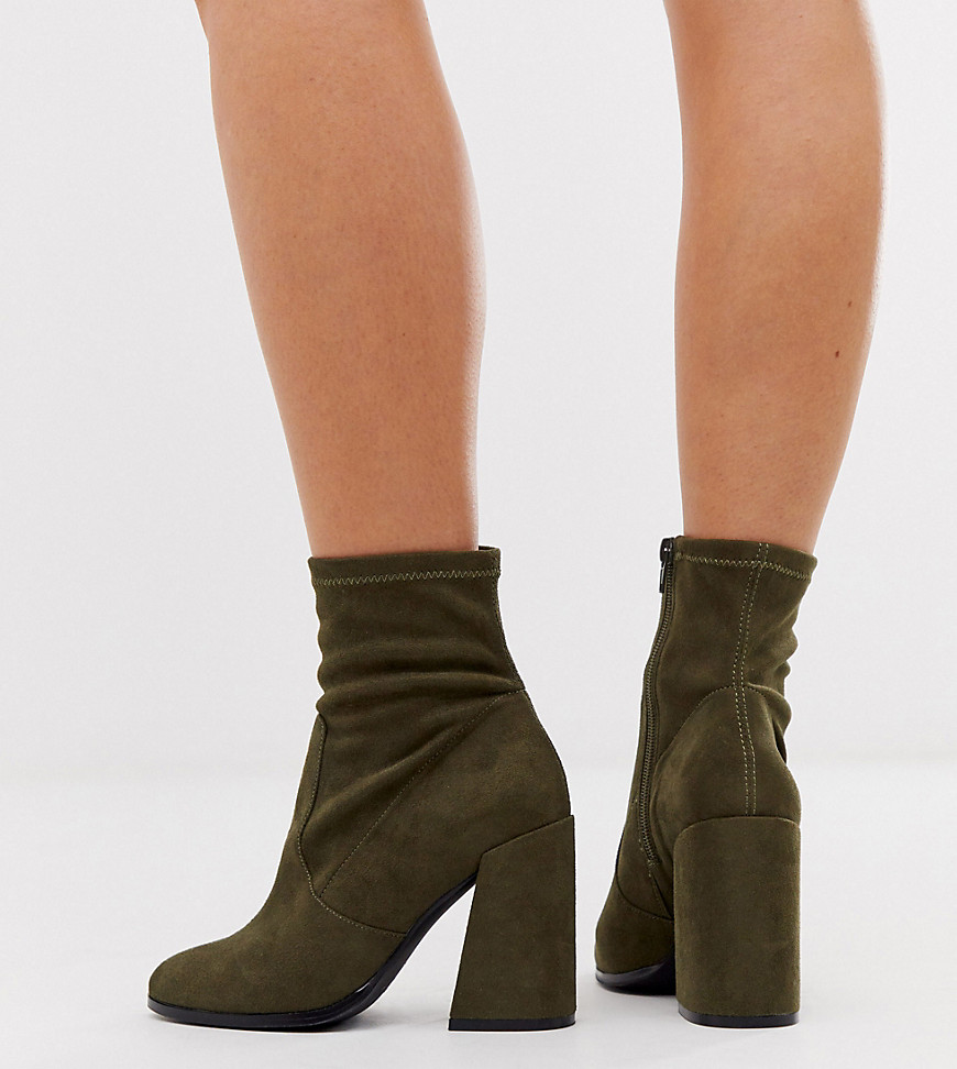 ASOS DESIGN Wide Fit Ellan heeled sock boots