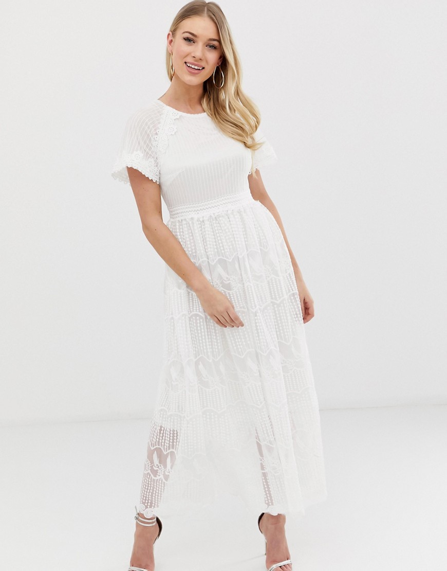 C by Cubic embroidered lace midi dress