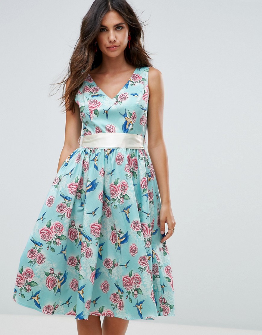 Hell Bunny 50's Floral Skater Dress