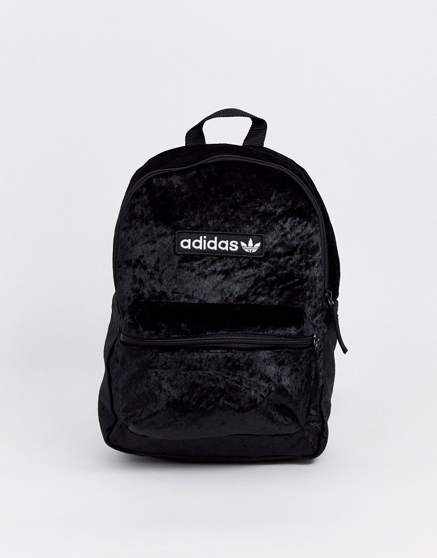 adidas Originals velvet backpack in black