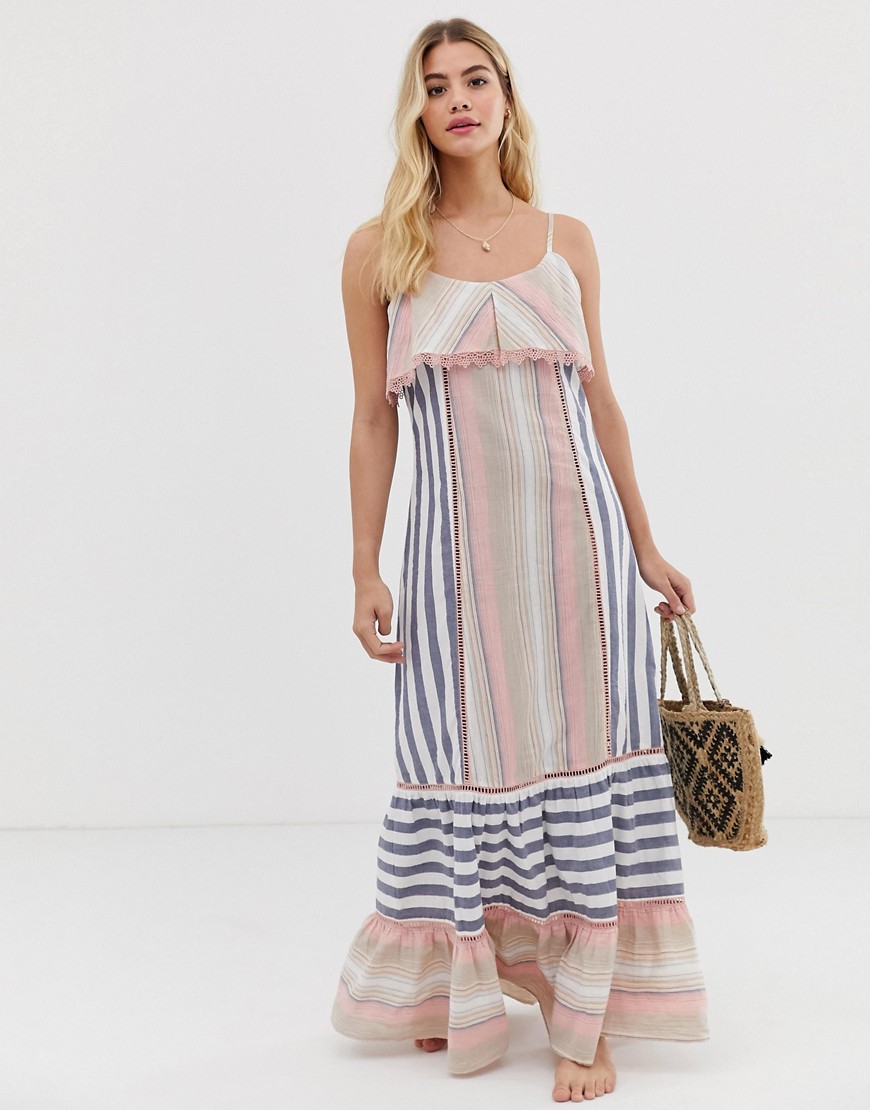 America & Beyond striped maxi beach dress