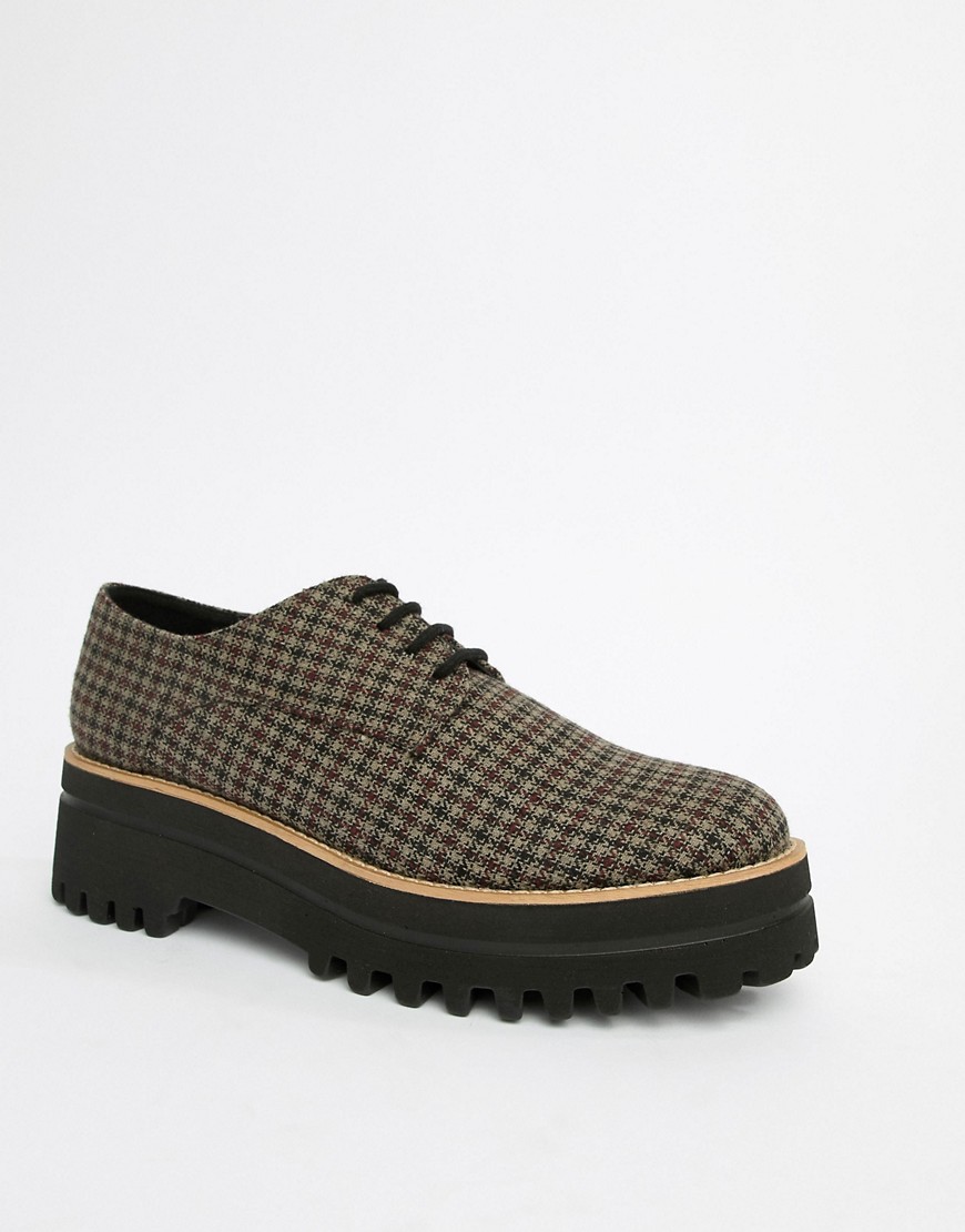 Park Lane Chunky Lace Up Shoes - Check