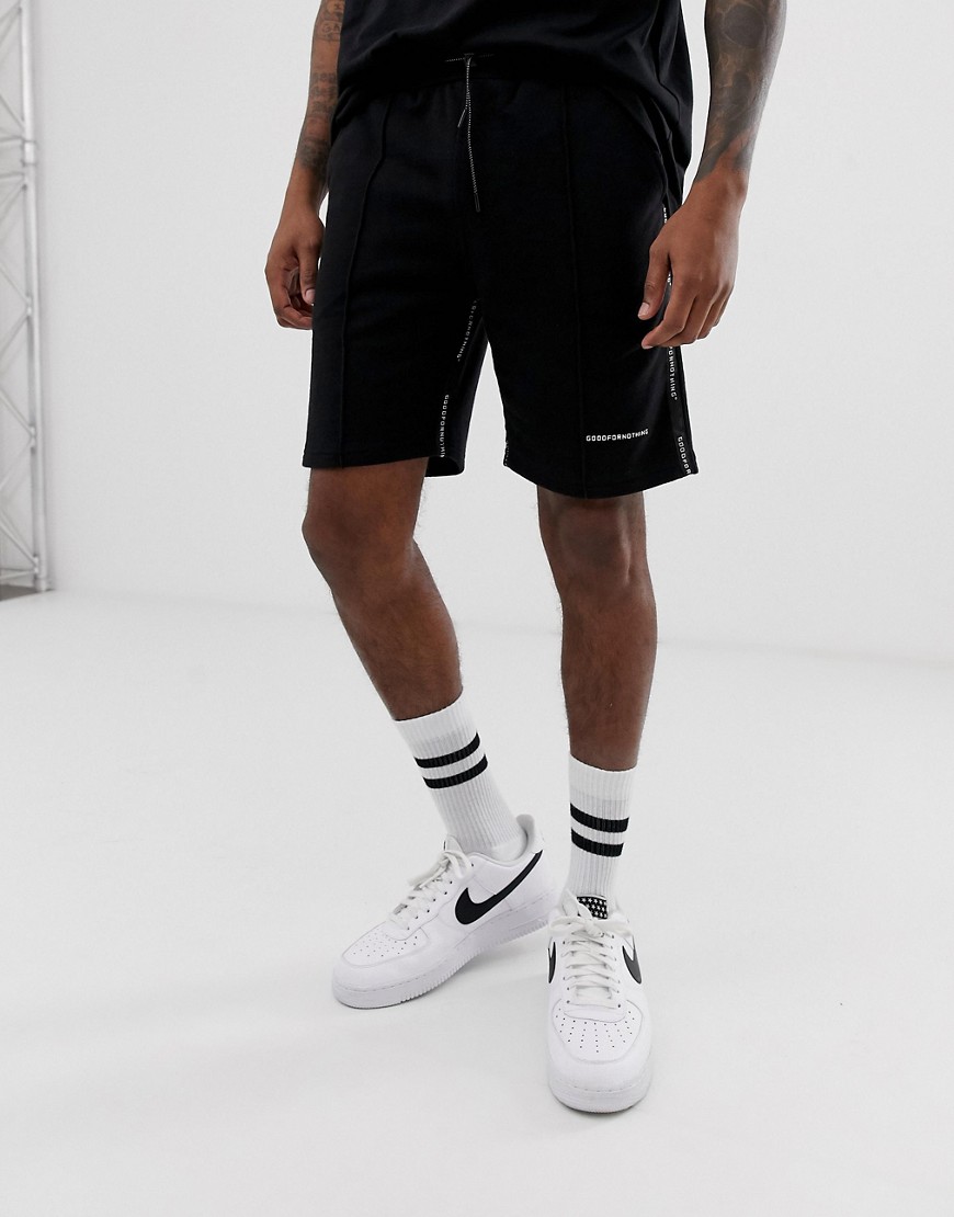 Good For Nothing co-ord shorts in black with logo side taping