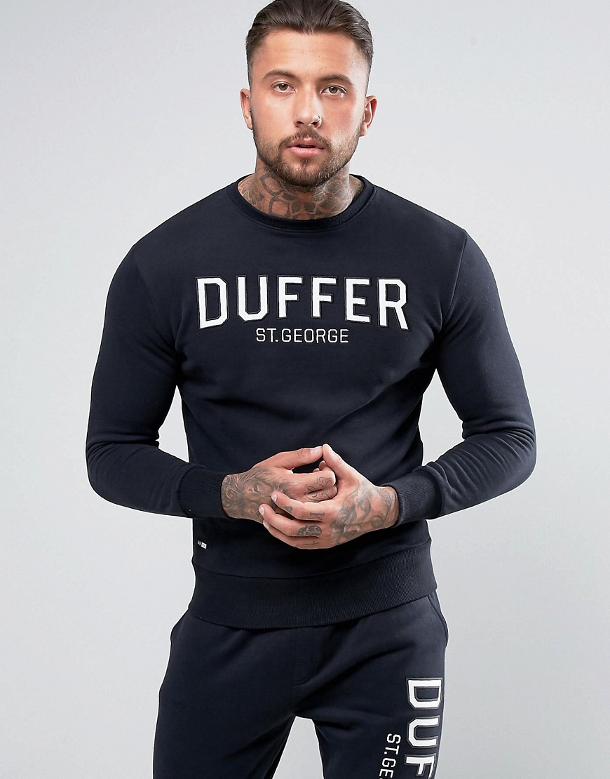 Duffer Logo Sweatshirt In Black - Black