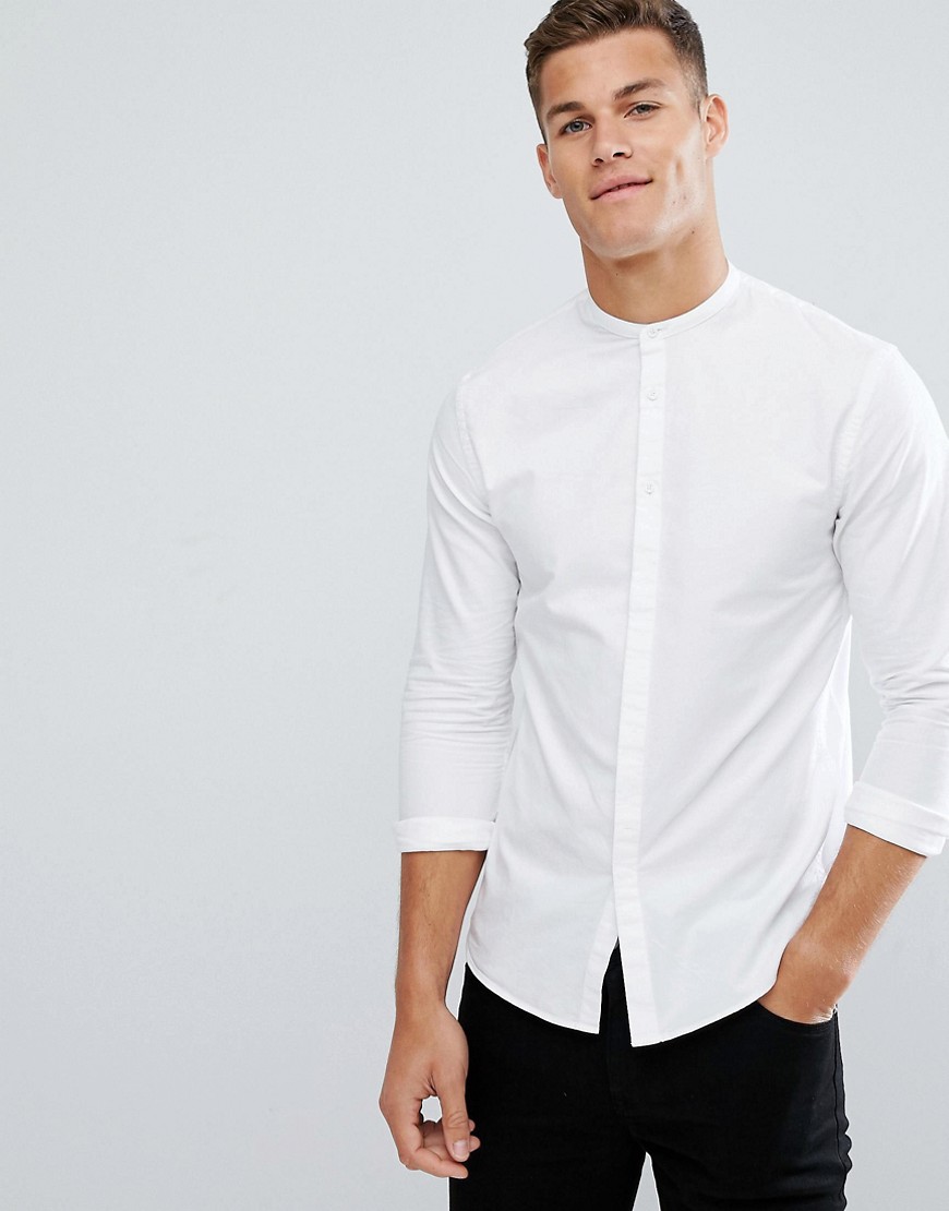 Белая длинная рубашка с воротником на пуговицах Kiomi - Белый 