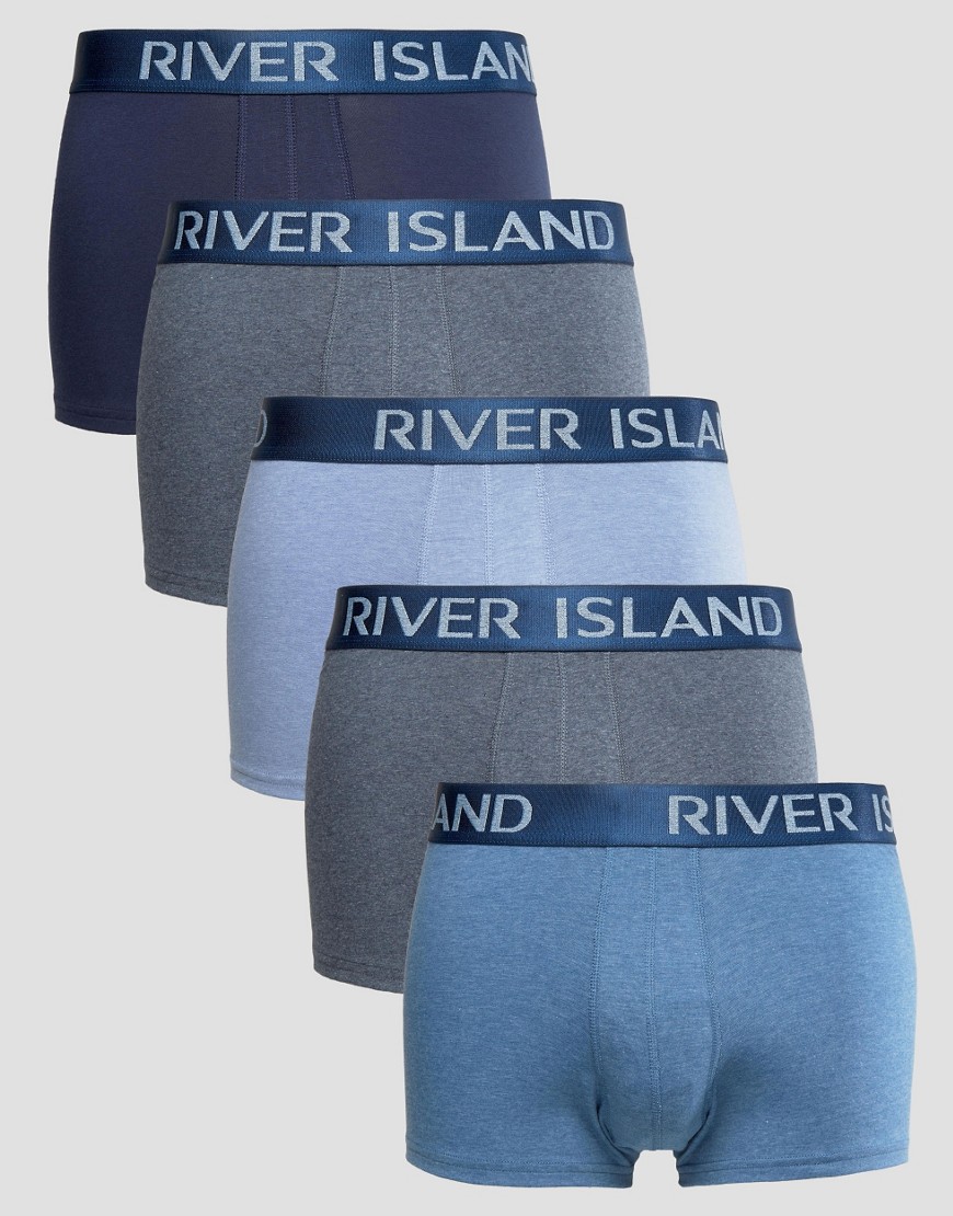 Набор из 5 хипстеров в синей цветовой гамме River Island - Синий 
