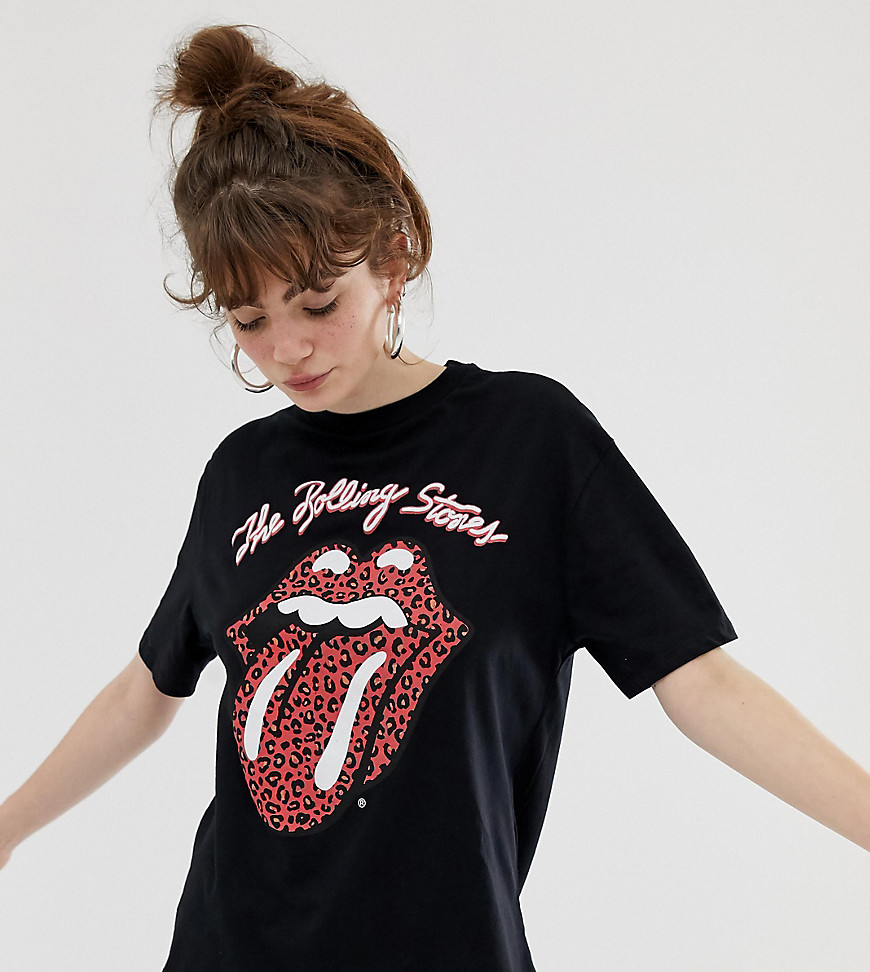 Pull&Bear Rolling Stones tee in black